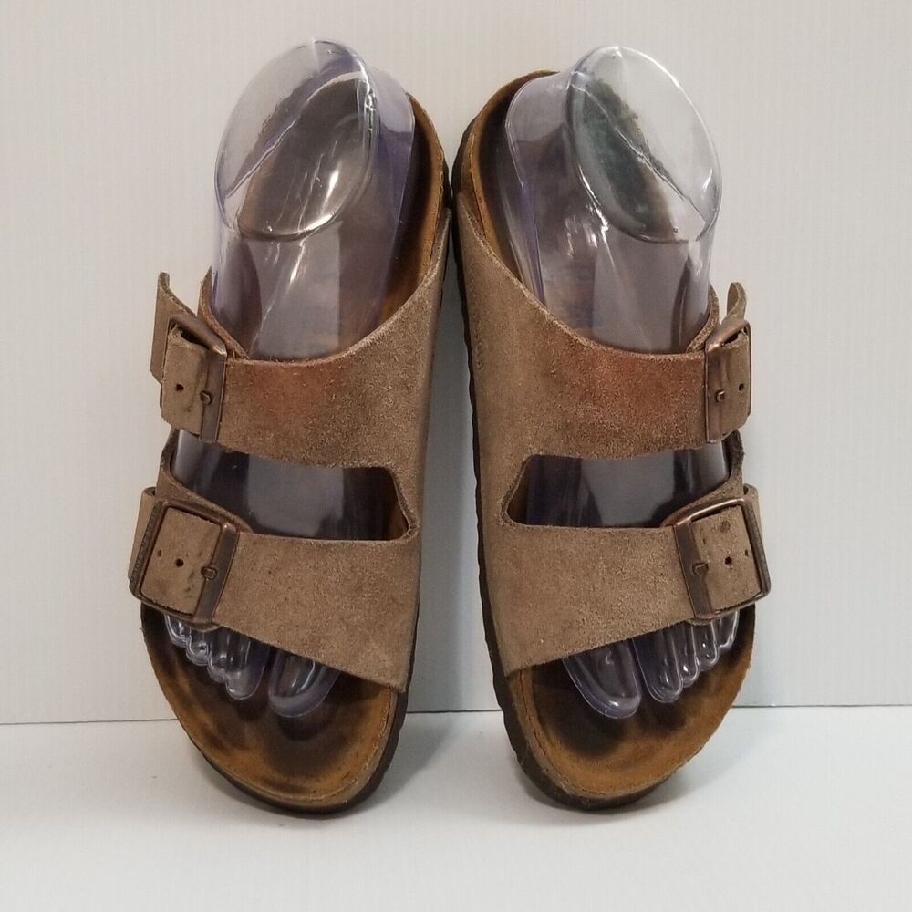 Birkenstock Arizona Suede Leather Sandals Brown EU 38 Men 5 Women 7 Narrow Fit
